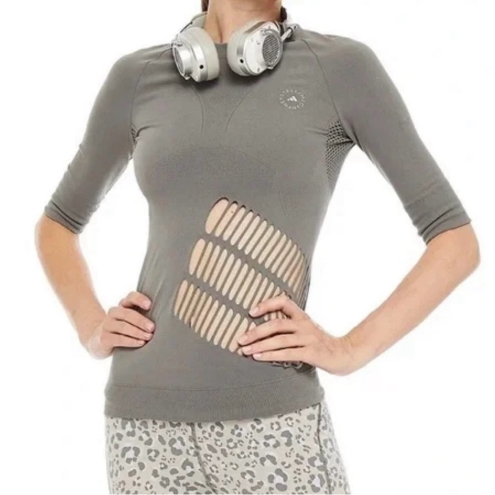 NWT Adidas by Stella McCartney Gray Inner Strength Tee Top